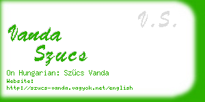 vanda szucs business card